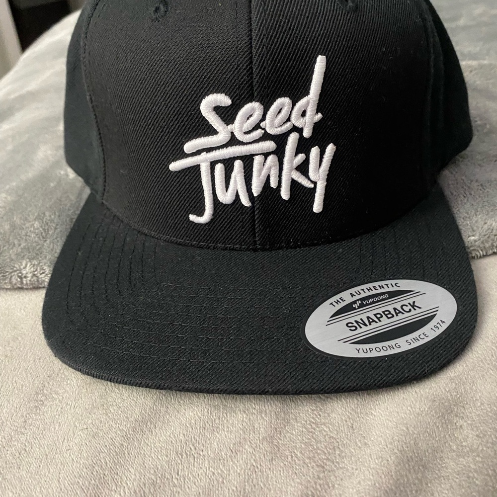 Seed Junky Black Snapback Hat